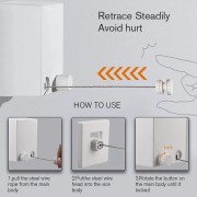 Сушилка для вещей Japanese clothesline, Белая автоматическая бельевая веревка - настенная сушилка 4.2 м