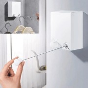 Сушилка для вещей Japanese clothesline, Белая автоматическая бельевая веревка - настенная сушилка 4.2 м
