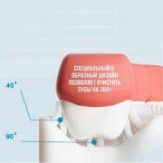 Детская U-образная зубная щетка капа 2-12 лет для мальчиков на 360 градусов Синяя