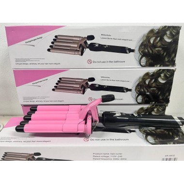 Плойка на пять волн Hair Curler с керамическим покрытием  KR-8832 Розовый