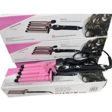 Плойка на пять волн Hair Curler с керамическим покрытием  KR-8832 Розовый