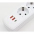 Удлинитель на 4 розетки +2USB,Type-c, 2м, Q603 Белый / Сетевой удлинитель / Переноска розетка / Сетевой фильтр