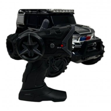 Машинка на пульте управления амфибия полицейский джип со светящимися фарами