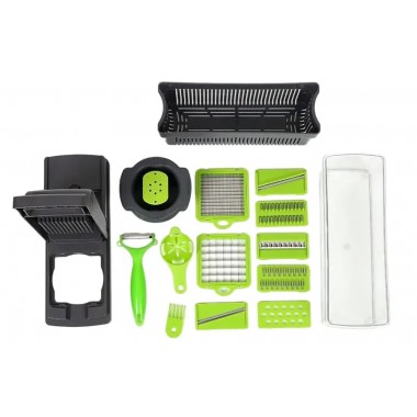 Многофункциональная овощерезка с сменными насадками 14в1 Vegetable Salad Cutter Терка для овощей с контейнером