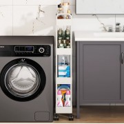 Этажерка мобильная четырехъярусная универсальная пластиковая белая RD-1735