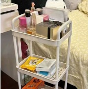 Этажерка мобильная четырехъярусная универсальная пластиковая белая RD-1735