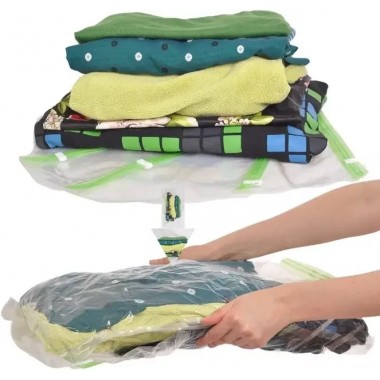 Вакуумный пакет Vacuum Bag для хранения одежды 80x110 см Прозрачные Вакуумный пакет Vacuum Bag для хранения одежды 80x110 см Прозрачные