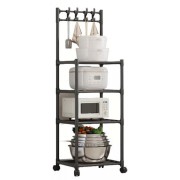 Напольная полка стеллаж для кухни 130х42х34 см (кухонная этажерка) 4-х уровневая