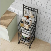 Напольная полка стеллаж для кухни 130х42х34 см (кухонная этажерка) 4-х уровневая