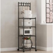 Напольная полка стеллаж для кухни 130х42х34 см (кухонная этажерка) 4-х уровневая