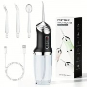 Портативный ирригатор для зубов, 3 режима, 4 насадки, A12 / Ирригатор полости рта / Ирригатор для брекетов