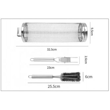 Решетка-гриль из нержавеющей стали для барбекю с щеткой GRIL