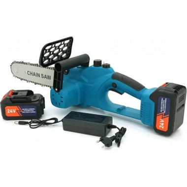 Аккумуляторная цепная мини электро-пила 8'' Chain Saw Мощный веткорез с 2 аккумуляторами