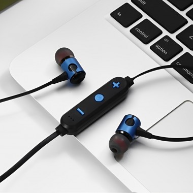 Наушники с Bluetooth/MicroCD (Магнитные, спортивные, мощные) MG-G20 Синий