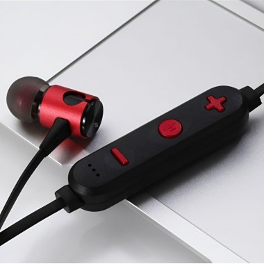 Магнитные беспроводные наушники с плеером Bluetooth MG-G20 Bluetooth 4.2  Красный