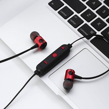 Магнитные беспроводные наушники с плеером Bluetooth MG-G20 Bluetooth 4.2  Красный