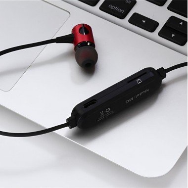 Магнитные беспроводные наушники с плеером Bluetooth MG-G20 Bluetooth 4.2  Красный
