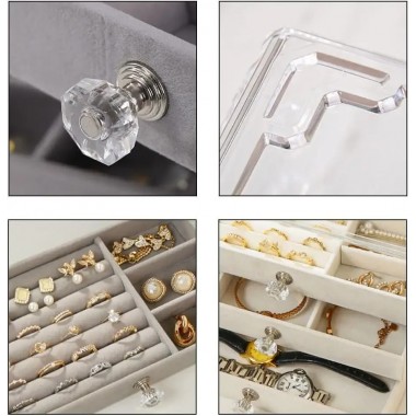 Акриловая шкатулка-органайзер для украшений 3-х уровневая Акриловая шкатулка-органайзер для украшений 3-х уровневая