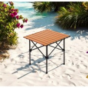 Стол квадрат складной для пикника в чехле 53x51x50 см Туристический раскладной стол STD-07 Коричневый