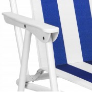 Стул складной туристический синий полосатый с подлокотниками кресло складное для кемпинга до 100 кг