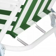 Стул складной туристический зеленый полосатый с подлокотниками до 100 кг