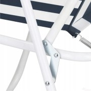 Портативный туристический стул со спинкой черный полосатый с подлокотниками до 100 кг