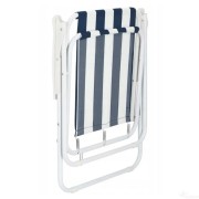 Портативный туристический стул со спинкой черный полосатый с подлокотниками до 100 кг