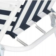 Портативный туристический стул со спинкой черный полосатый с подлокотниками до 100 кг