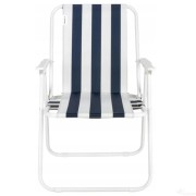 Портативный туристический стул со спинкой черный полосатый с подлокотниками до 100 кг