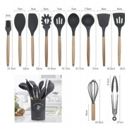Силиконовый кухонный набор принадлежностей Kitchen stuff 12 предметов BLACK