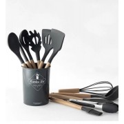 Силиконовый кухонный набор принадлежностей Kitchen stuff 12 предметов BLACK