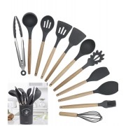 Силиконовый кухонный набор принадлежностей Kitchen stuff 12 предметов BLACK