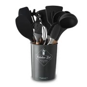 Силиконовый кухонный набор принадлежностей Kitchen stuff 12 предметов BLACK