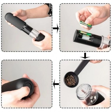 Электрическая мельница для специй salt and pepper mills black salemarket