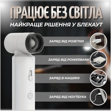 Беспроводной портативный смарт фен с аккумулятором 4500mAh 55w c зарядкой от USB (Белый)