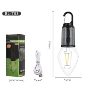 Аккумуляторная лампочка фонарь с карабином Bailong BL-T03