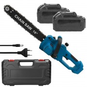 Цепная аккумуляторная пила Синяя шина 40см 16 дюймов 2500 вт, в кейсе, 16'' + 2 аккумулятора 68В