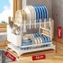 Двухуровневая сушилка для посуды из нержавеющей стали с поддоном Model 1 Белая Двухуровневая сушилка для посуды из нержавеющей стали с поддоном Model 1 Белая