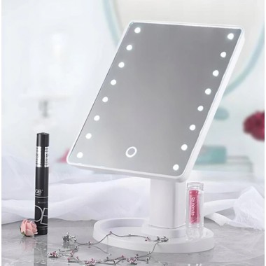 Настольное Зеркало с подсветкой Large 16LED Mirror для макияжа Белый Настольное Зеркало с подсветкой Large 16LED Mirror для макияжа Белый