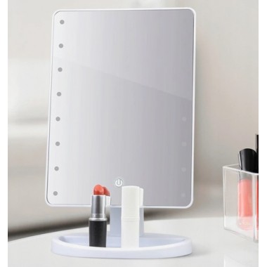 Настольное Зеркало с подсветкой Large 16LED Mirror для макияжа Белый Настольное Зеркало с подсветкой Large 16LED Mirror для макияжа Белый