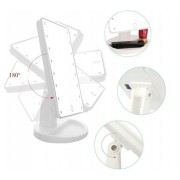 Настольное Зеркало с подсветкой Large 16LED Mirror для макияжа Белый