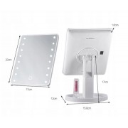 Настольное Зеркало с подсветкой Large 16LED Mirror для макияжа Белый