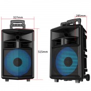 Портативная колонка ZQS-12130, Bluetooth, караоке, micro SD, карта, aux, usb 2 микрофона