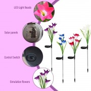 Садовый фонарь в упаковке 1 шт на солнечной батарее “Лилия” 74 см BS-037