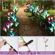 Садовый фонарь в упаковке 1 шт на солнечной батарее “Лилия” 74 см BS-037