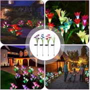 Садовый фонарь в упаковке 1 шт на солнечной батарее “Лилия” 74 см BS-037