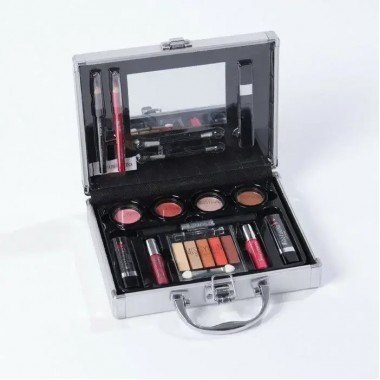 Набор декоративной косметики в алюминиевом кейсе с зеркалом Makeup set MC1488 Серебристый