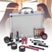 Набор декоративной косметики в алюминиевом кейсе с зеркалом Makeup set MC1488 Серебристый
