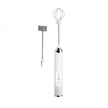 Миксер капучинатор Электрический, портативный, беспроводной 3 скорости EGG BEATER 1-50 Белый