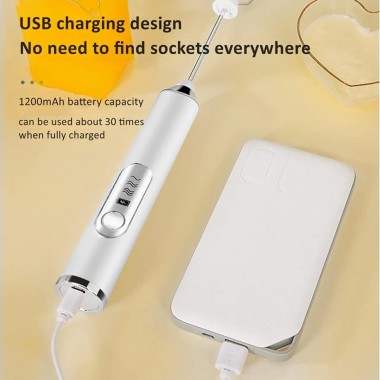 Миксер капучинатор Электрический, портативный, беспроводной 3 скорости EGG BEATER 1-50 Белый